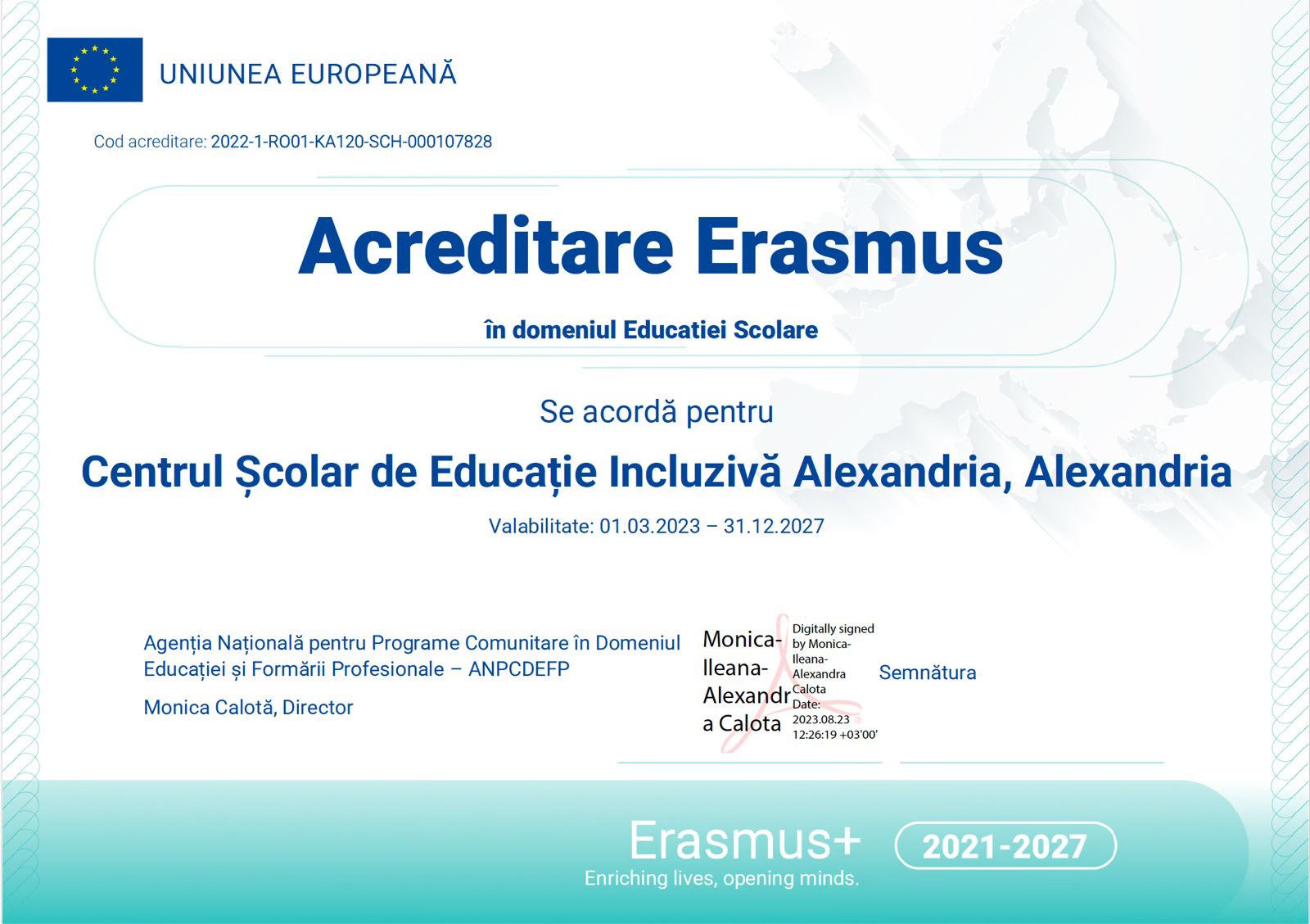 Acreditare Erasmus